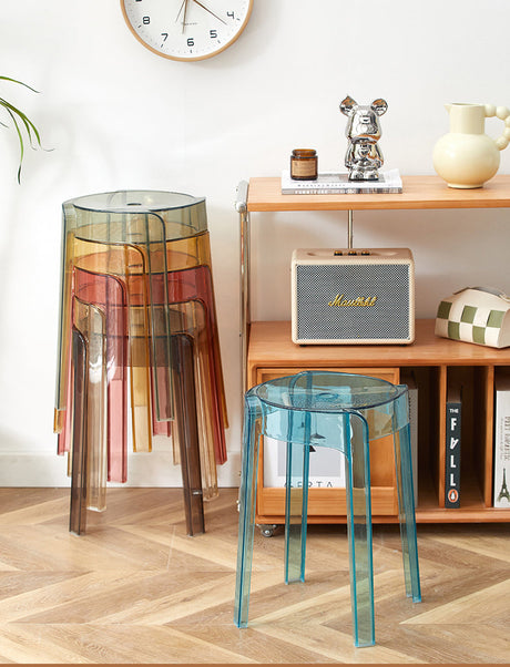 A&D Mariposa Sleek Transparent Stackable Stool from A&D