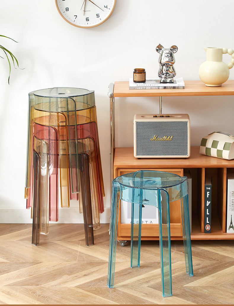 A&D Mariposa Sleek Transparent Stackable Stool from A&D