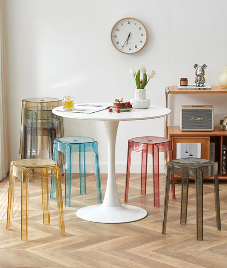 A&D Mariposa Sleek Transparent Stackable Stool from A&D