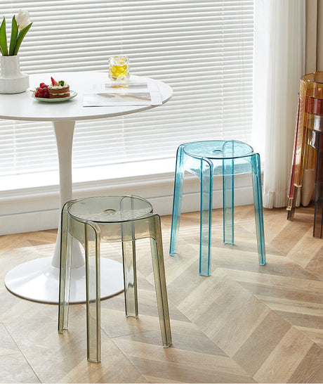 A&D Mariposa Sleek Transparent Stackable Stool from A&D