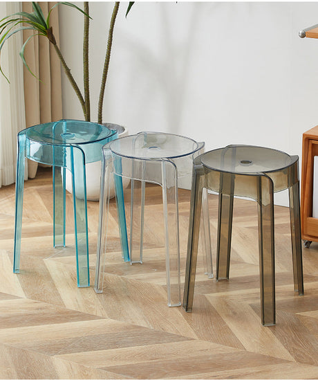 A&D Mariposa Sleek Transparent Stackable Stool from A&D