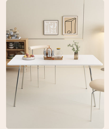 A&D Yuzuki Minimalist Creamy White Dining Table from A&D