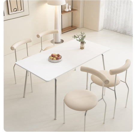 A&D Yuzuki Minimalist Creamy White Dining Table from A&D