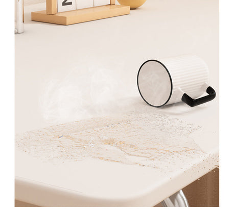 A&D Yuzuki Minimalist Creamy White Dining Table from A&D