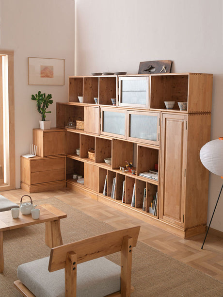 BAIYA SHUNAN Akira Elegant Natural Wood Storage Bookshelf from BAIYA SHUNAN