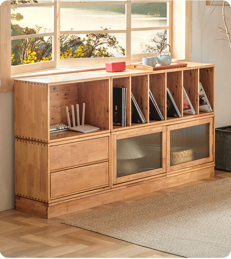 BAIYA SHUNAN Akira Elegant Natural Wood Storage Bookshelf from BAIYA SHUNAN
