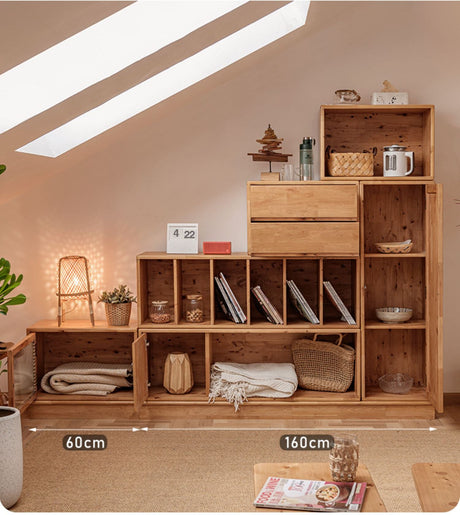 BAIYA SHUNAN Akira Elegant Natural Wood Storage Bookshelf from BAIYA SHUNAN