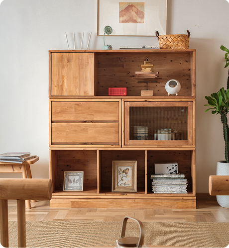 BAIYA SHUNAN Akira Elegant Natural Wood Storage Bookshelf from BAIYA SHUNAN