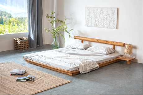 BAIYA SHUNAN Haru Elegant Japanese Cypress Double Bed from BAIYA SHUNAN