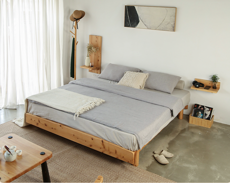 BAIYA SHUNAN Haruki Elegant Natural Wood Tatami Bed from BAIYA SHUNAN