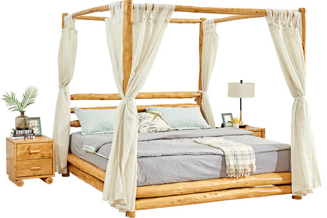 BAIYA SHUNAN Isabeau Elegant Solid Wood 4-Poster Bed from BAIYA SHUNAN