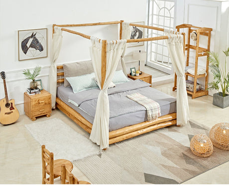 BAIYA SHUNAN Isabeau Elegant Solid Wood 4-Poster Bed from BAIYA SHUNAN