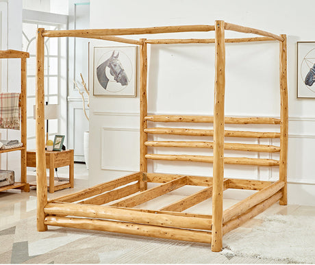 BAIYA SHUNAN Isabeau Elegant Solid Wood 4-Poster Bed from BAIYA SHUNAN