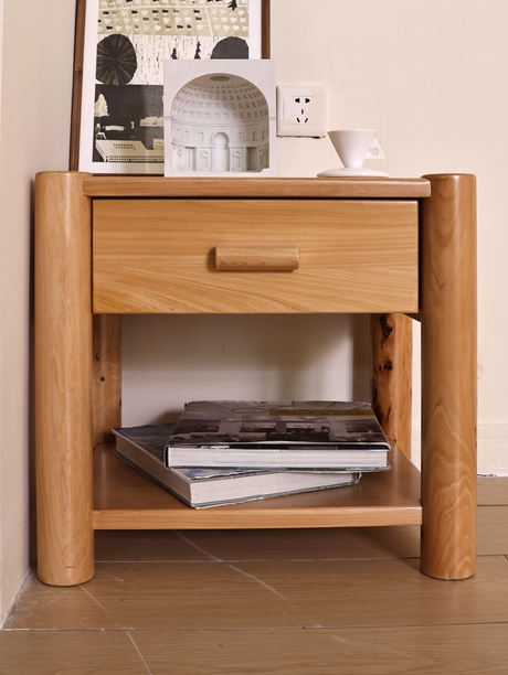 BAIYA SHUNAN Izumi Eco-Friendly Wooden Nightstand with Storage Cabinet from BAIYA SHUNAN