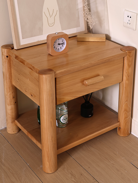 BAIYA SHUNAN Izumi Eco-Friendly Wooden Nightstand with Storage Cabinet from BAIYA SHUNAN