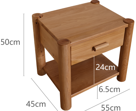 BAIYA SHUNAN Izumi Eco-Friendly Wooden Nightstand with Storage Cabinet from BAIYA SHUNAN