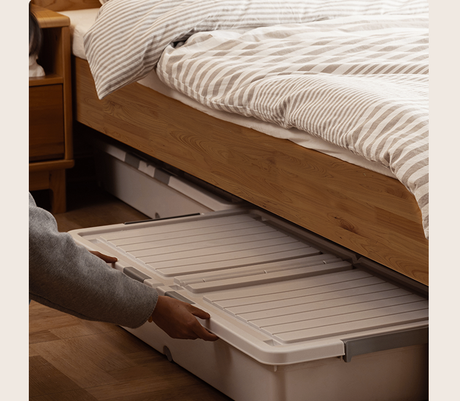 BAIYA SHUNAN Izumi Elegant Minimalist Solid Wood Storage Bed from BAIYA SHUNAN