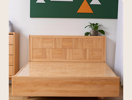 BAIYA SHUNAN Izumi Elegant Minimalist Solid Wood Storage Bed from BAIYA SHUNAN