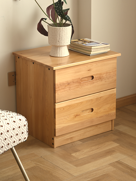 BAIYA SHUNAN KATARINA Elegant Natural Wood Bed Storage System from BAIYA SHUNAN