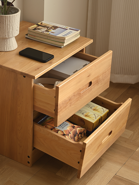 BAIYA SHUNAN KATARINA Elegant Natural Wood Bed Storage System from BAIYA SHUNAN