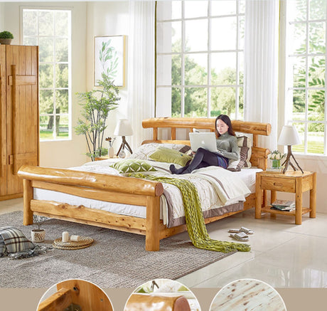 BAIYA SHUNAN Michiko Eco-Friendly Cypress Double Bed from BAIYA SHUNAN