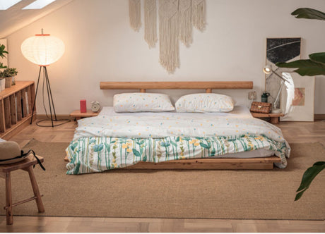 BAIYA SHUNAN Takashi Minimalist Solid Wood Double Bed from BAIYA SHUNAN