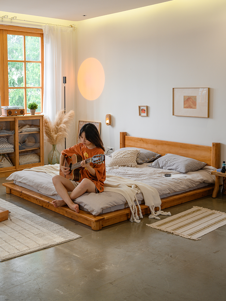BAIYA SHUNAN Taro Sustainable Double Cypress Tatami Bed from BAIYA SHUNAN