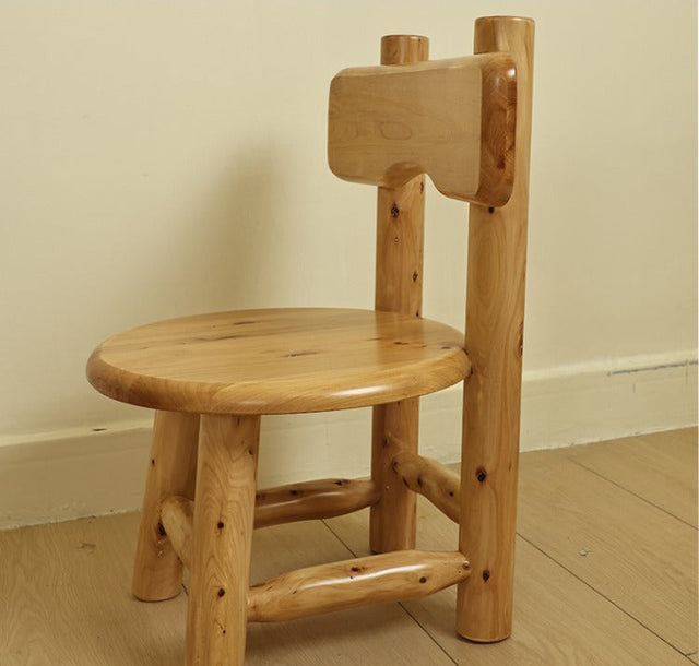 BAIYA SHUNAN Zoltar Rustic Cypress Wood Dining Stool from BAIYA SHUNAN