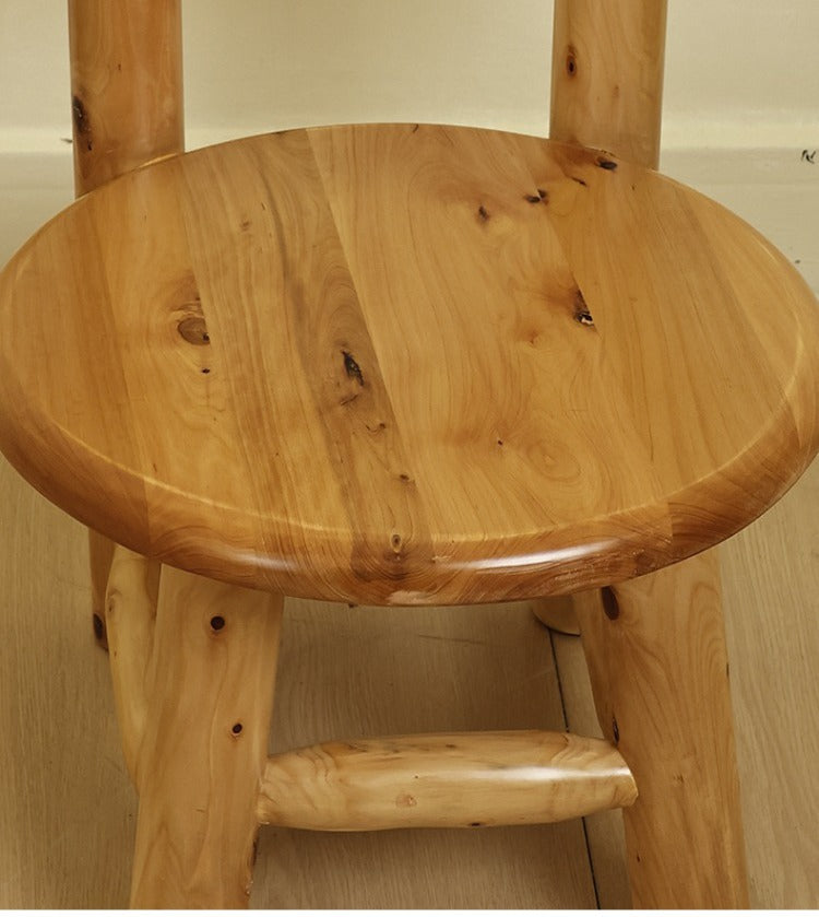 BAIYA SHUNAN Zoltar Rustic Cypress Wood Dining Stool from BAIYA SHUNAN