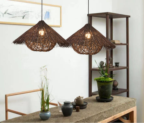 BOJI Azura Elegant Woven Coffee Ceiling Lamp from BOJI