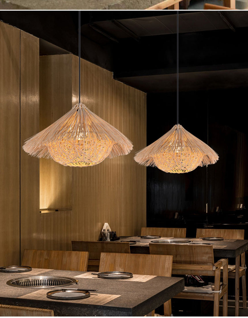 BOJI Azura Elegant Woven Coffee Ceiling Lamp from BOJI