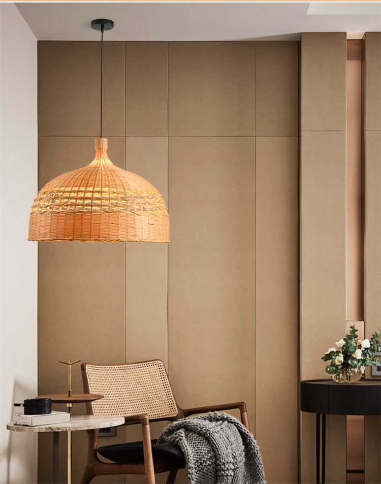 BOJI Harukaze Artistic Ambient Bamboo Ceiling Lamp from BOJI