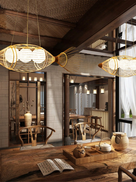 BOJI Harukaze Artistic Woven Ceiling Lamp from BOJI