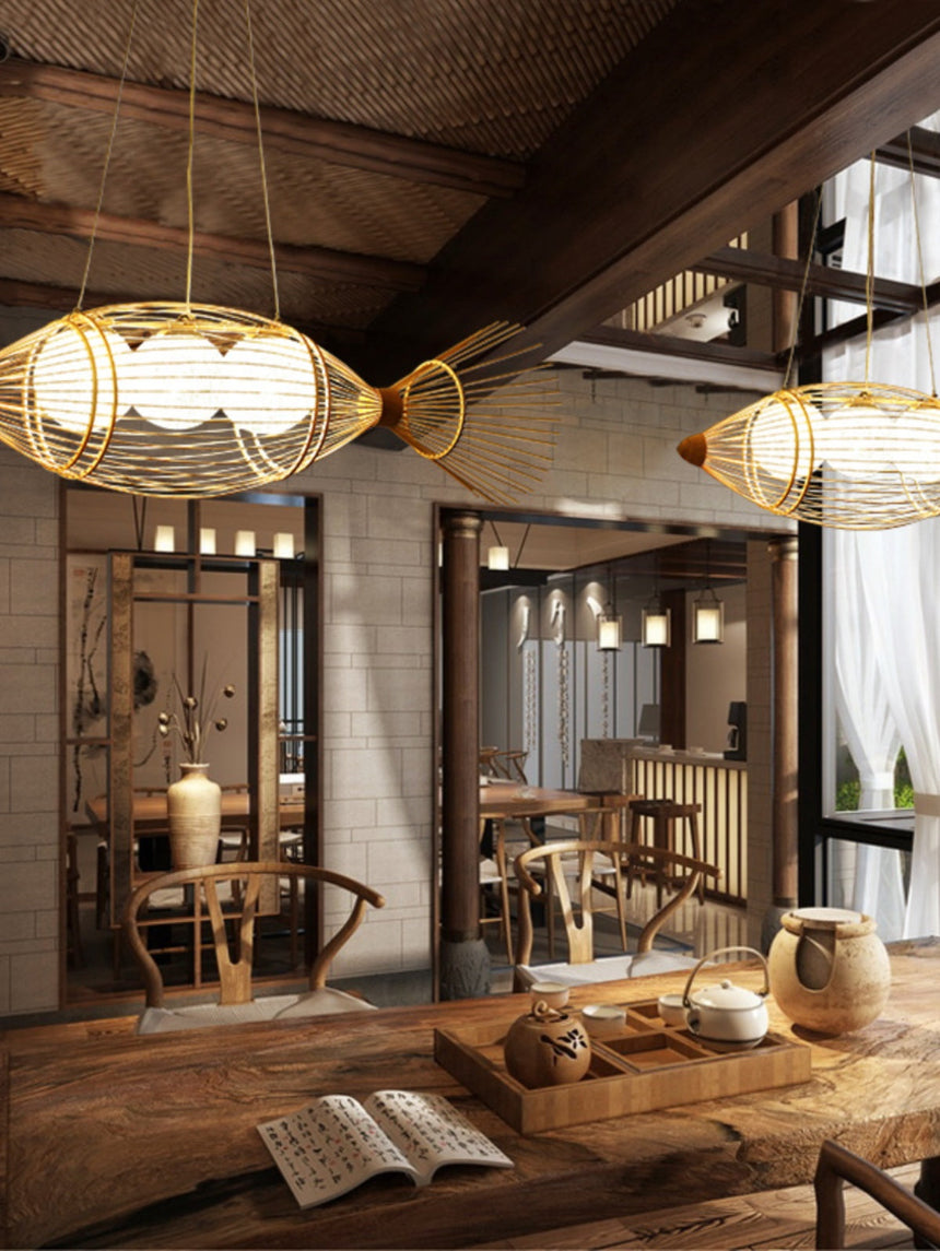 BOJI Harukaze Artistic Woven Ceiling Lamp from BOJI