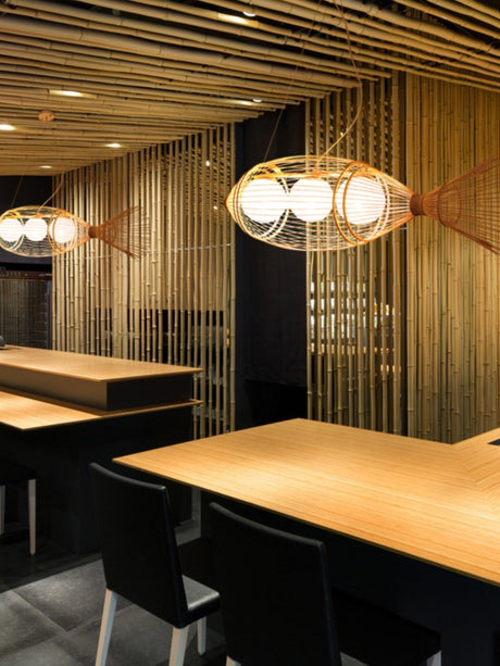 BOJI Harukaze Artistic Woven Ceiling Lamp from BOJI
