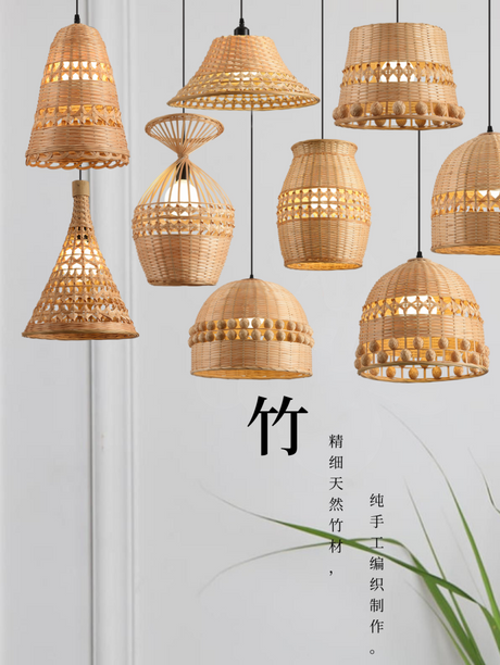 BOJI Harukaze Elegant Bamboo Pendant Light for Living Room from BOJI