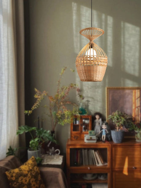 BOJI Harukaze Elegant Bamboo Pendant Light for Living Room from BOJI