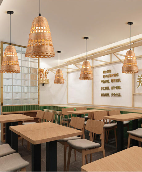 BOJI Harukaze Elegant Bamboo Pendant Light for Living Room from BOJI
