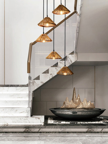BOJI Haruki Elegant Bamboo 3-Head Chandelier from BOJI