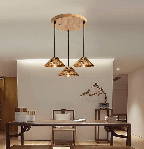 BOJI Haruki Elegant Bamboo 3-Head Chandelier from BOJI
