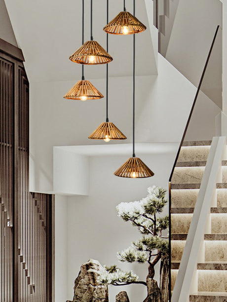BOJI Haruki Elegant Bamboo 3-Head Chandelier from BOJI