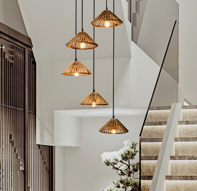 BOJI Haruki Elegant Bamboo 3-Head Chandelier from BOJI