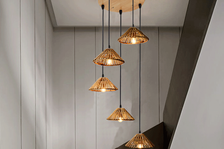 BOJI Haruki Elegant Bamboo 3-Head Chandelier from BOJI