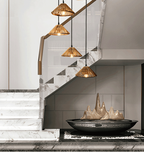 BOJI Haruki Elegant Bamboo 3-Head Chandelier from BOJI