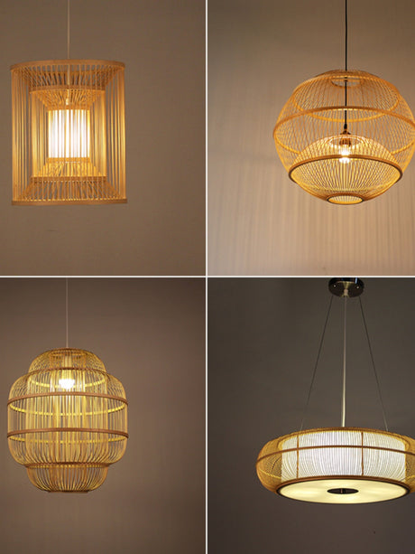 BOJI Haruki Elegant Wooden Bamboo Ceiling Lamp from BOJI