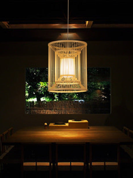 BOJI Haruki Elegant Wooden Bamboo Ceiling Lamp from BOJI