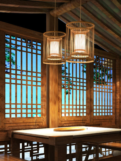 BOJI Haruki Elegant Wooden Bamboo Ceiling Lamp from BOJI