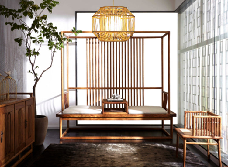 BOJI Haruki Elegant Wooden Bamboo Ceiling Lamp from BOJI