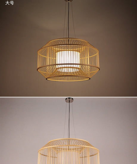 BOJI Haruki Elegant Wooden Bamboo Ceiling Lamp from BOJI