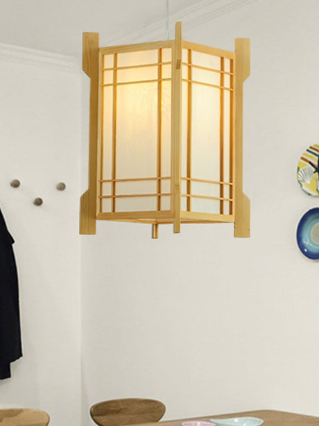 BOJI Kaori Elegant Wooden Japanese Ceiling Lamp - Outdoor Gazebo Light from BOJI
